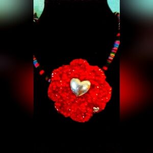 NWT Heirloom Artisinal  Handmade Convertible Necklace With Swarovski crystals.